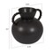 Hello Honey Stoneware Vase with Twisted Handles, Reactive Matte Black Glaze